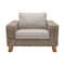 Armen Living Bahamas Outdoor Wicker & Teak Wood Lounge Chair with Beige Olefin LCBACHBR - alternate 5
